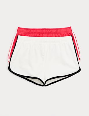 2pk Cotton Rich Runner Shorts (6-16 Yrs)