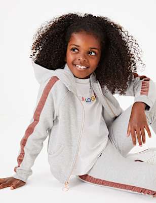 Velvet Trim Hooded Top (3-16 Yrs)