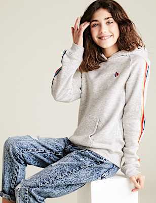 Cotton Rainbow Side Striped Hoodie (6-14 Yrs)