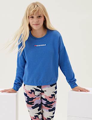 Cotton Rich Embroidered Slogan Sweatshirt (6-16 Yrs)