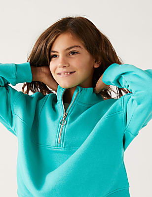 Cotton Rich Zip Sweatshirt