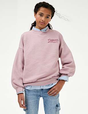 Cotton Rich California Slogan Sweatshirt (6-16 Yrs)