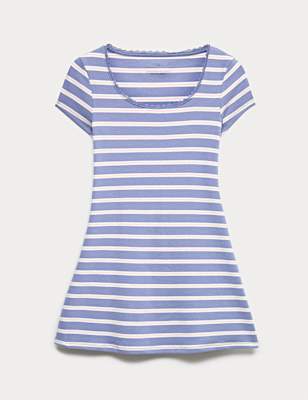 Cotton Rich Lace Trim Dress (6-16 Yrs)