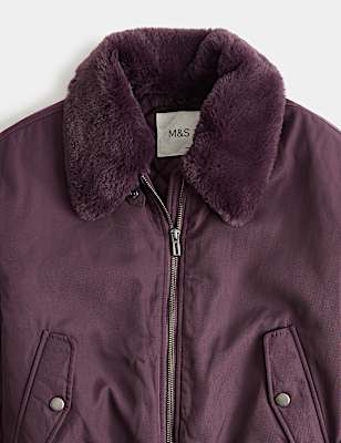 Stormwear&trade; Faux Fur Collared Bomber Jacket (6-16 Yrs)