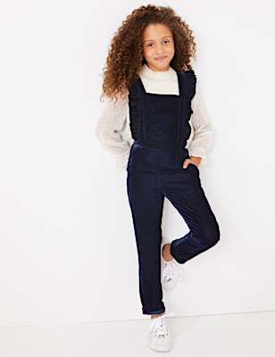 Velvet Ruffle Jumpsuit (3-16 Years)