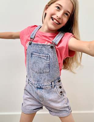 Pink Tie Dye Denim Dungarees (6-16 Yrs)
