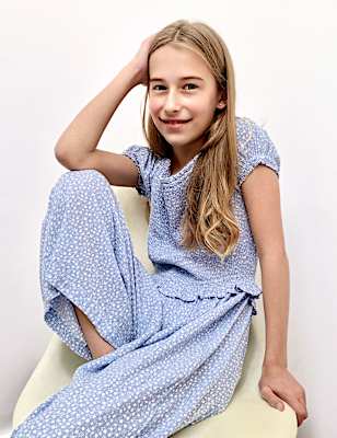 Ditsy Floral Print Jumpsuit (6-16 Yrs)