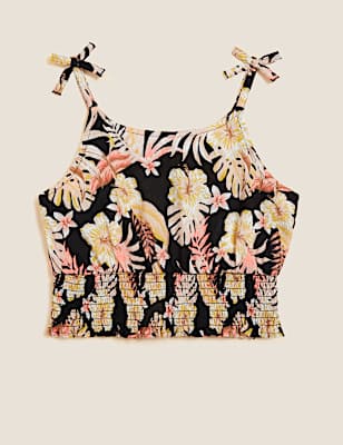 Pure Cotton Tropical Print Cami Top