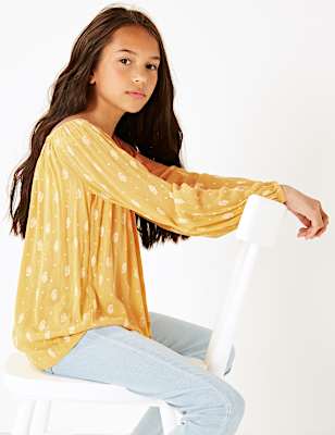 Crinkle Texture Floral Bardot Top