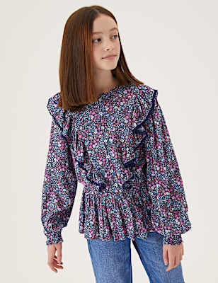 Floral Frill Blouse (6-16 Yrs)