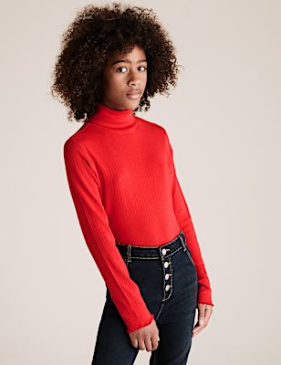 Cotton Roll Neck Top (6-16 Yrs)