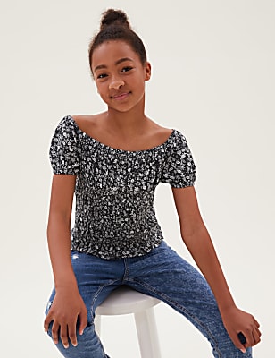 Floral Shirred Top (6-16 Yrs)
