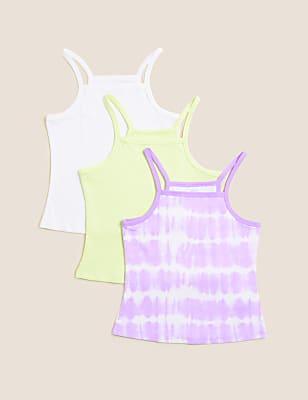 3pk Cotton Rich Tie Dye Vests (6-16 Yrs)