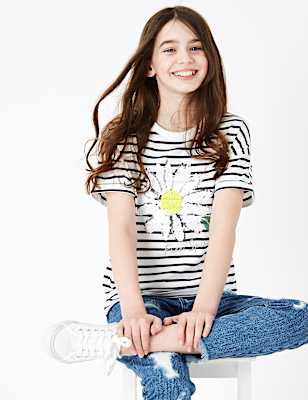 Reversible Sequin Daisy T-Shirt (6-16 Yrs)
