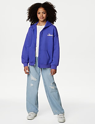 Cotton Rich Marvel™ Print Zip Hoodie (6-16 Yrs)