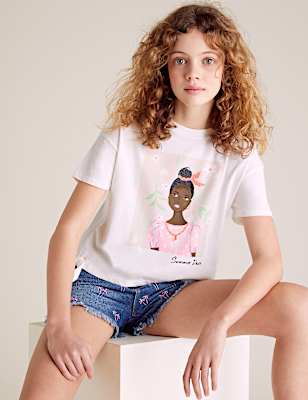 Pure Cotton Girl Gem T-Shirt (6-16 Yrs)
