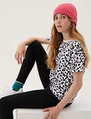 Cotton Rich Leopard Print T-Shirt (6-16 Yrs)