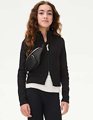 Cotton Rich Rib Zip Top (6-16 Yrs)