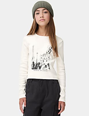 Cotton Rich Graphic Ribbed Top (6-16 Yrs)