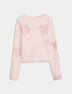 Cotton Rich Slogan Ribbed Top (6-16 Yrs)