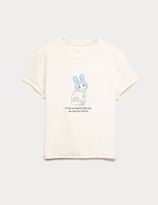 Cotton Rich Cat Graphic Baby T-Shirt (2-16 Yrs)