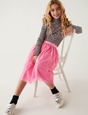 Midi Tulle Glitter Skirt