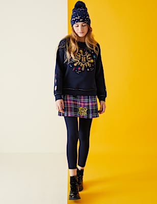 Harry Potter Cotton Rich Checked Skirt (2-16 Yrs)