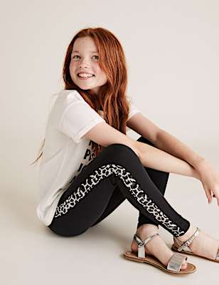 Cotton Animal Side Tape Leggings (6-16 Yrs)
