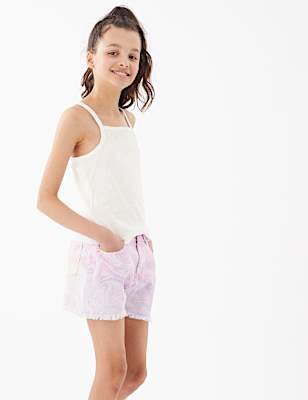 Denim Marble Print Shorts (6-16 Yrs)