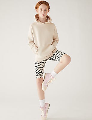 Cotton Rich Zebra Print Cycling Shorts