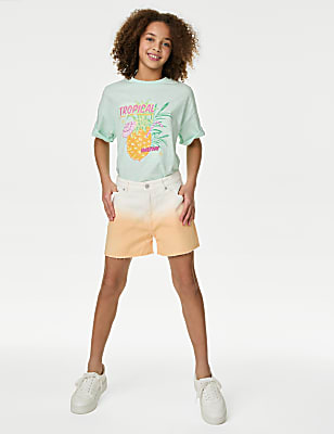 Pure Cotton Denim Shorts (6-16 Yrs)