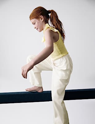 Wide Leg Linen Rich Trousers (6-16 Yrs)