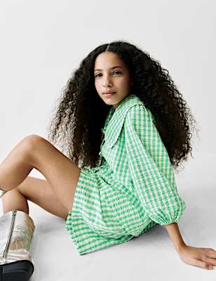 Pure Cotton Gingham Check Shorts (6-16 Yrs)