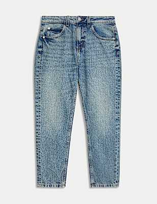 Mom Pure Cotton Denim Jeans (6-16 Yrs)