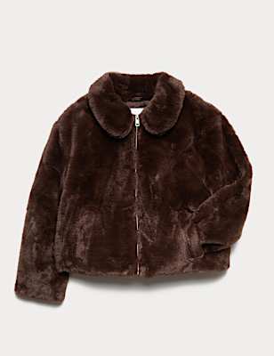 Faux Fur Zip Jacket (6-16 Yrs)