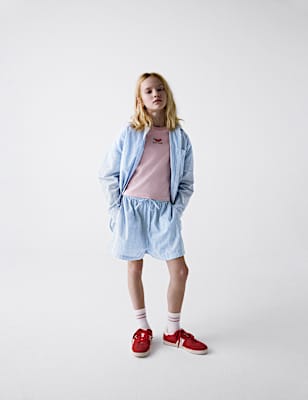 Pure Cotton Striped Shorts (6-16 Yrs)