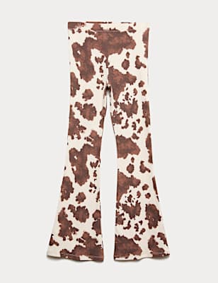 Cotton Rich Pony Print Flared Leggings (2-16 Yrs)