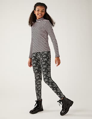 Cotton Rich Heart Print Leggings