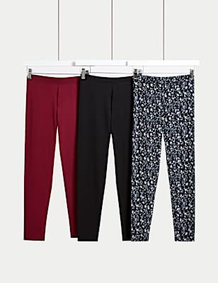 3pk Cotton Rich Printed Leggings (6-16 Yrs)