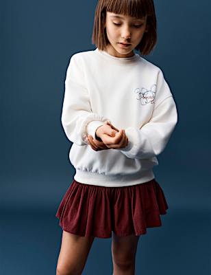 Cotton Rich Diamante Graphic Sweatshirt (6-16 Yrs)