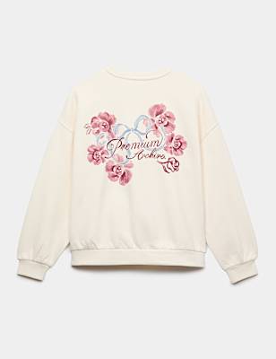 Cotton Rich Diamante Graphic Sweatshirt (6-16 Yrs)