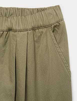 Pure Cotton Elasticated Waist Straight Leg Trousers (6-16 Years)