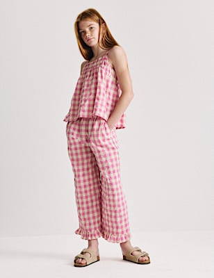 Cotton Rich Gingham Vest & Trouser Outfit (6-16 Yrs)