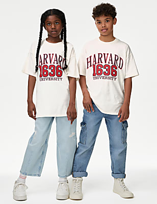 Pure Cotton Harvard Slogan T-Shirt (6-16 Yrs)
