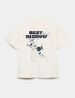 Pure Cotton Dog Show Embellished T-Shirt (6-16 Yrs)