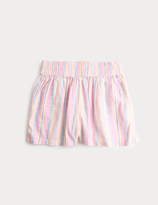 Pure Cotton Striped Shorts (6-16 Yrs)