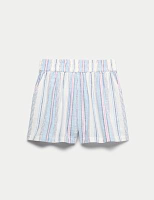 Pure Cotton Striped Shorts (6-16 Yrs)