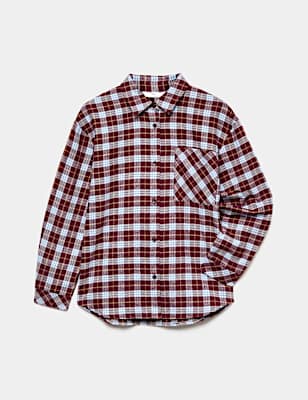 Pure Cotton Checked Flannel Shirt (6-16 Yrs)