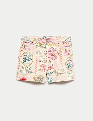 Denim Printed Bermuda Shorts (6-16 Yrs)