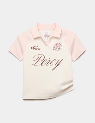 Cotton Rich Percy Pig&trade; Cropped Rugby Top (6-16 Yrs)